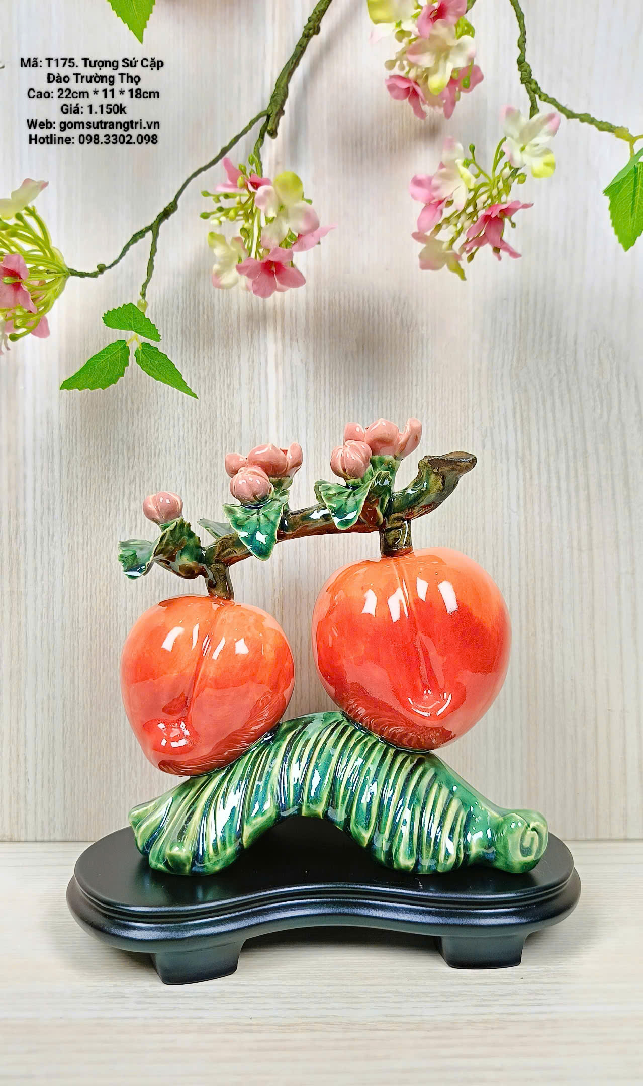 TƯỢNG SỨ CẶP ĐÀO TRƯỜNG THỌ – BIỂU TƯỢNG CHO SỨC KHỎE & TRƯỜNG THỌ